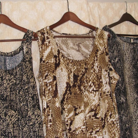 Three Women's Animal Print Summer Tops Tank Top Style Size 2X - Picture 3 of 16